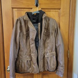 Montana Co.Brown faux leather jacket
